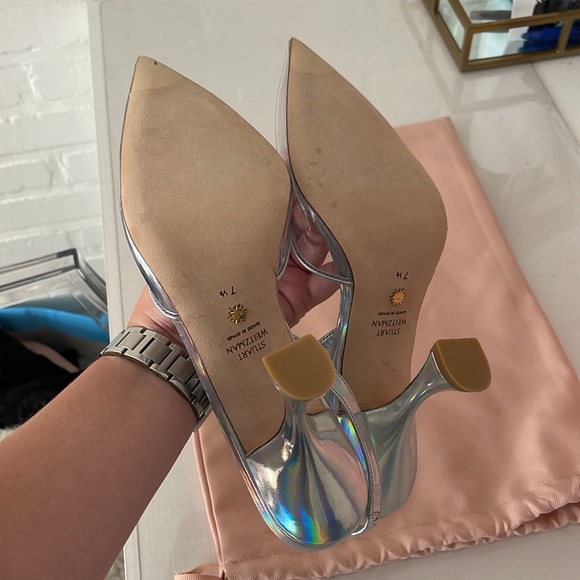 Stuart Weitzman Xcurve Halter Slingback Pumps - Picture 7 of 8